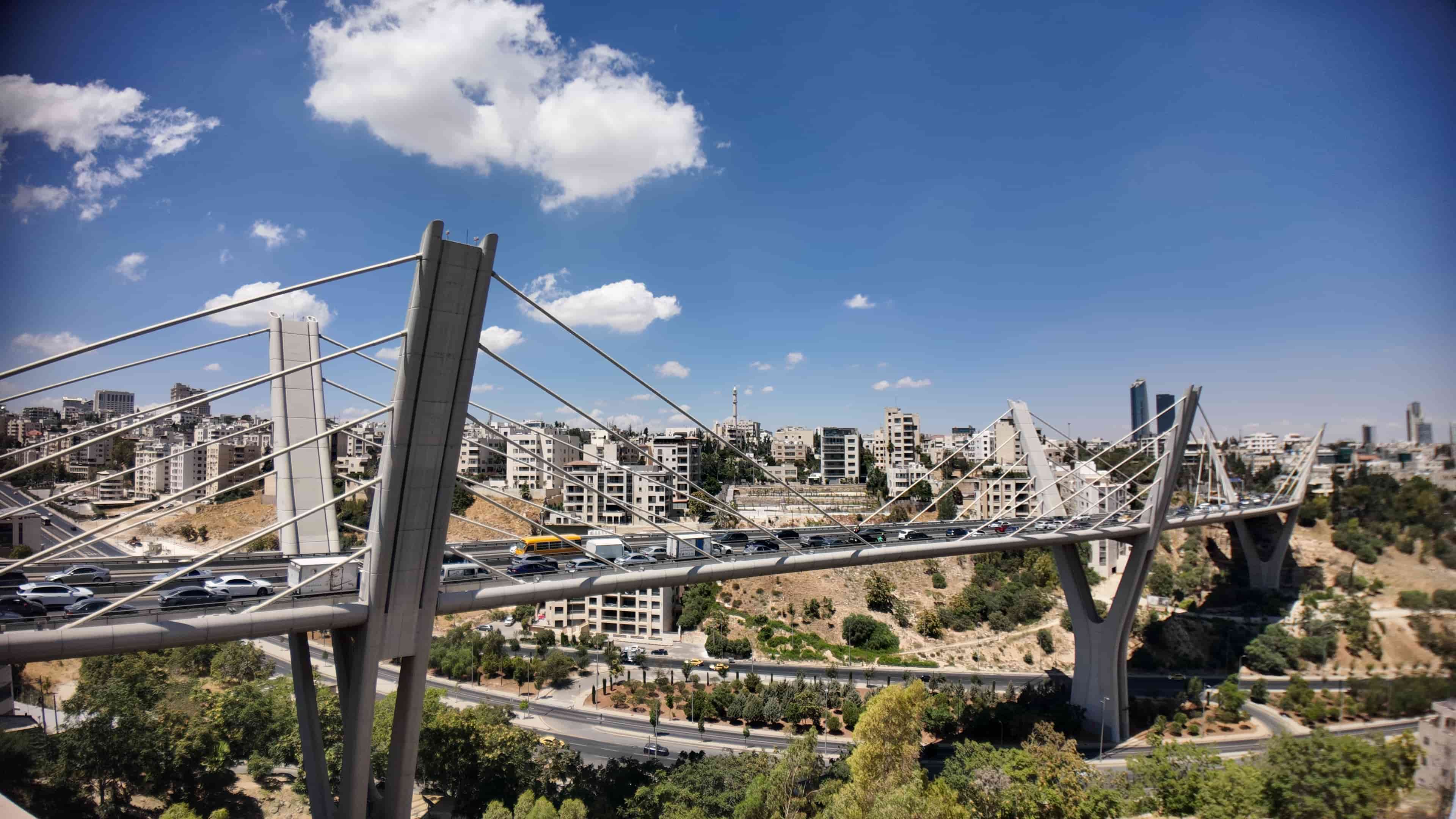 Abdoun Bridge with Abdoun's buildings behind it, Amman